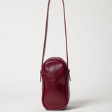 Burgundy leather crossbody bag