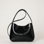 Black leather shoulder bag