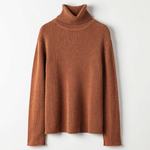 Rust knit turtleneck sweater