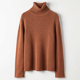 Rust knit turtleneck sweater