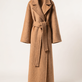 Camel wool wrap coat